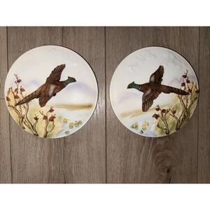 Vintage Lefton China 3D Hand Painted Ceramic PHEASANT Wall 5" Plate‎ KW2576B